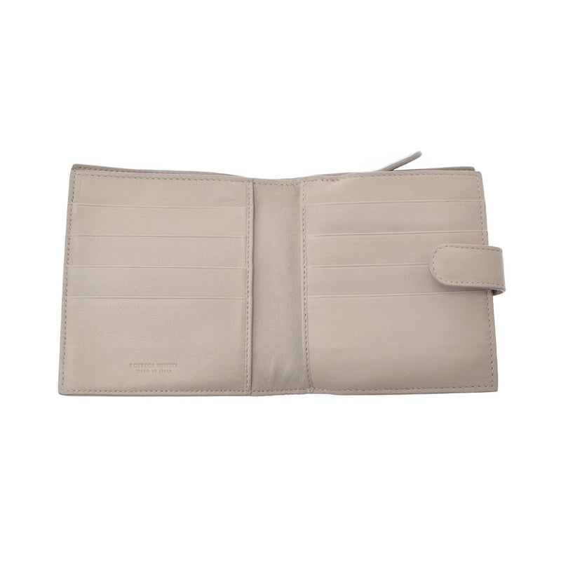 bottegaveneta bottegaveneta intrecciato chartro紧固件钱包灰色BD3516233H男女lambskin bi -fold a fold钱包a级二手ginzo