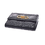 SALVATORE FERRAGAMO Ferragamo Ganchini Double -sided wallet Black Gold Bracket Ladies Calf Bi -fold Wallet B Rank Used Ginzo