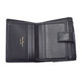 SALVATORE FERRAGAMO Ferragamo Ganchini Double -sided wallet Black Gold Bracket Ladies Calf Bi -fold Wallet B Rank Used Ginzo