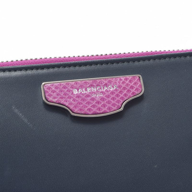 BALENCIAGA Balenciaga Nude Continental Dark Gray/Purple Unisex Calf Long Wallet B Used Ginzo