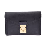 LOUIS VUITTON Louis Vuitton Epi Seriedragonne Clutch Bag Black Gold Bracket M52612 Men's Epirea Secast Bag AB Rank Used Ginzo