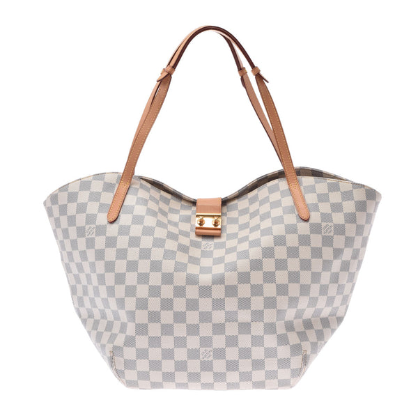 LOUIS VUITTON Louis Vuitton Azur Sarina GM White N41209 Ladies Dami Azur Canvas Tote Bag AB Rank Used Ginzo