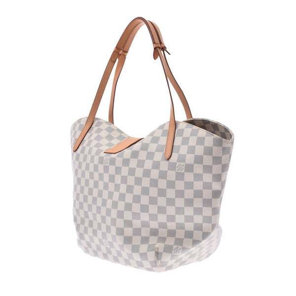 LOUIS VUITTON Louis Vuitton Azur Sarina GM White N41209 Ladies Dami Azur Canvas Tote Bag AB Rank Used Ginzo