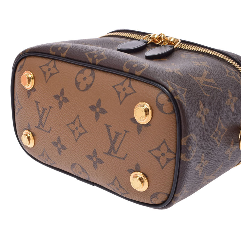 LOUIS VUITTON ルイヴィトン モノグラム リバース ヴァニティ NV PM 2WAY キャメル系/黒 M45165 レディース モノグラムキャンバス ハンドバッグ 新同 中古 銀蔵