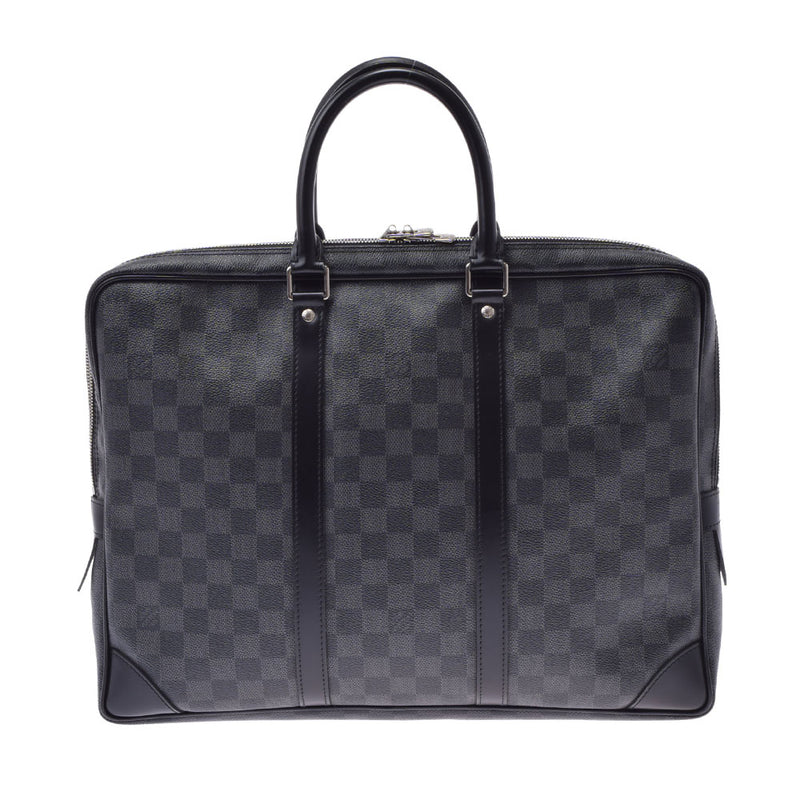 LOUIS VUITTON Louis Vuitton Damier Graphit Porto Documan Voyage Black N41125 Men's Damier Graphit Canvas Business Bag B Rank Used Ginzo