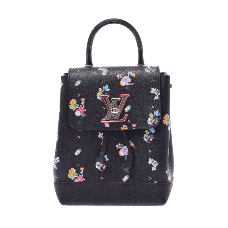 路易威顿路易斯·维顿（Louis Vuitton）摇滚我背包花卉印花黑色M54848女士皮革背包白天背包