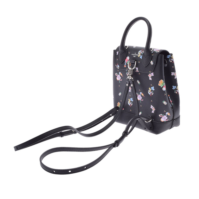 LOUIS VUITTON Louis Vuitton Rock Me Backpack Floral Print Black M54848 Ladies Leather Backpack Daypack A Rank Used Ginzo