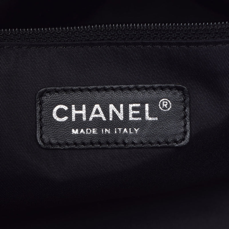 CHANEL シャネル パリビアリッツ トートMM 黒 レディース レザー キャンバス トートバッグ Aランク 中古 銀蔵