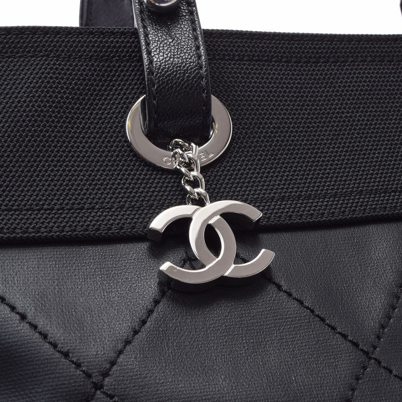 シャネルパリビアリッツ トートMM 黒 レディース トートバッグ CHANEL ...