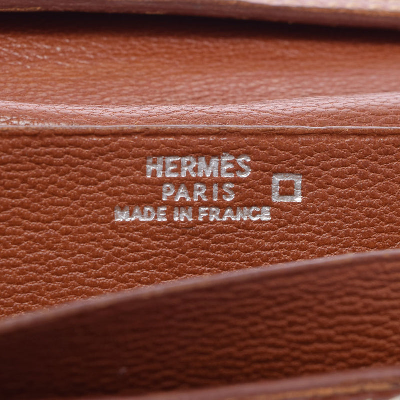 HERMES Hermes Bean Classic Meal Silver Bracket □ H -engraved (around 2004) Unisex alligator long wallet B rank used Ginzo