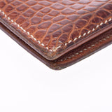 HERMES Hermes Bean Classic Meal Silver Bracket □ H -engraved (around 2004) Unisex alligator long wallet B rank used Ginzo