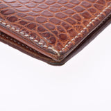 HERMES Hermes Bean Classic Meal Silver Bracket □ H -engraved (around 2004) Unisex alligator long wallet B rank used Ginzo