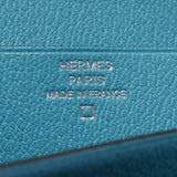 HERMES Hermes Beans France Blue Atlu Silver Bracket T (around 2015) Unisex alligator mat long wallet new used Ginzo