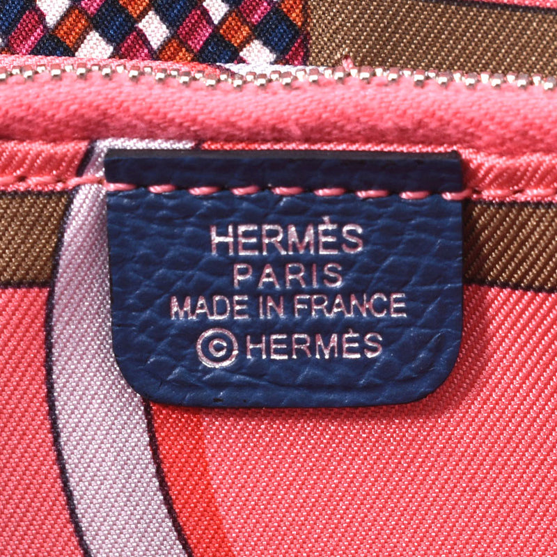 HERMES エルメス アザップロング シルクイン ブルーブライトン シルバー金具 D刻印(2019年頃) ユニセックス ヴォーエプソン 長財布 ABランク 中古 銀蔵