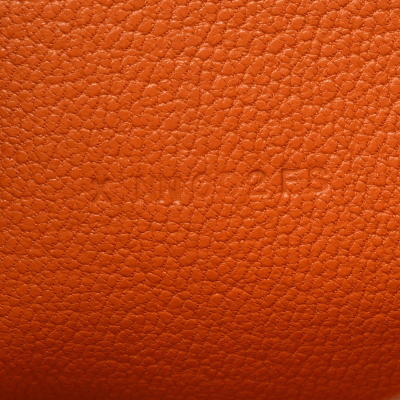 HERMES Hermes Azaplong Orange Silver Bracket X engraved (around 2016) Unisex Togo Long Wallet AB Rank Used Ginzo