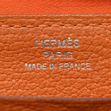 HERMES Hermes Azaplong Orange Silver Bracket X engraved (around 2016) Unisex Togo Long Wallet AB Rank Used Ginzo