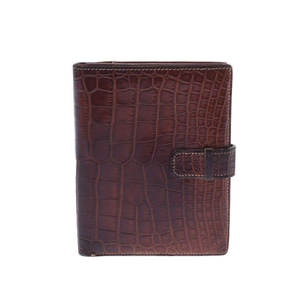 HERMES Hermes Jura Mir □ G engraved (around 2003) Unisex alligator binary wallet B rank used Ginzo