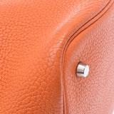 爱马仕爱马仕picotan锁毫米橙色银支架□h -graved（2004年左右）女士Toryon Lemance Handbag AB级使用Ginzo