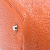 爱马仕爱马仕picotan锁毫米橙色银支架□h -graved（2004年左右）女士Toryon Lemance Handbag AB级使用Ginzo