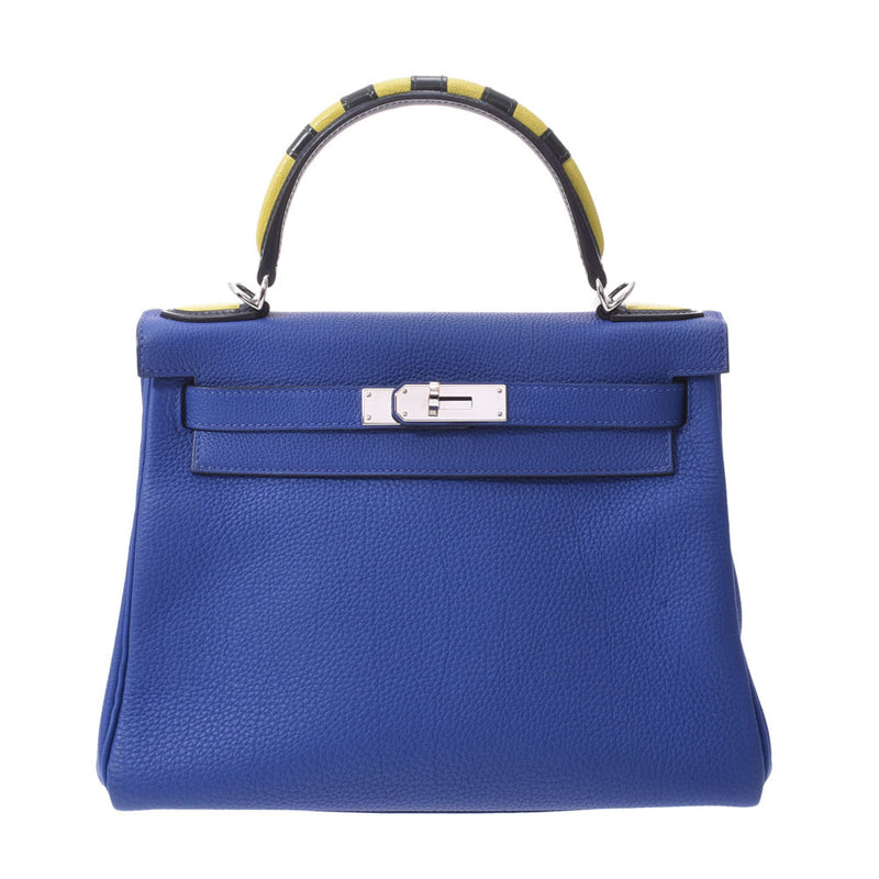 HERMES HERMES HERMES KELLY 28 GALLOP INNER SEWING 2WAY BLUE EDIRED SYRED BRACKET刻有A（2017年左右）女士Togo手提包A级使用Ginzo