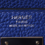 HERMES Hermes Hermes Kelly 28 Gallop Inner Sewing 2WAY Blue Electric Silver Bracket A engraved (around 2017) Ladies Togo Handbag A Rank Used Ginzo