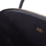 爱马仕爱马仕无聊37黑色金支架□E雕刻（2001年左右）女士Porosus手提包B等级使用Ginzo