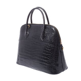 爱马仕爱马仕无聊37黑色金支架□E雕刻（2001年左右）女士Porosus手提包B等级使用Ginzo