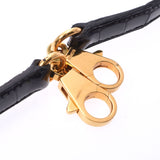 爱马仕爱马仕无聊37黑色金支架□E雕刻（2001年左右）女士Porosus手提包B等级使用Ginzo