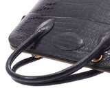 爱马仕爱马仕无聊37黑色金支架□E雕刻（2001年左右）女士Porosus手提包B等级使用Ginzo