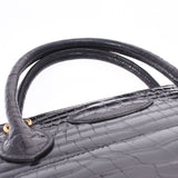 爱马仕爱马仕无聊37黑色金支架□E雕刻（2001年左右）女士Porosus手提包B等级使用Ginzo