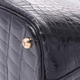 爱马仕爱马仕无聊37黑色金支架□E雕刻（2001年左右）女士Porosus手提包B等级使用Ginzo