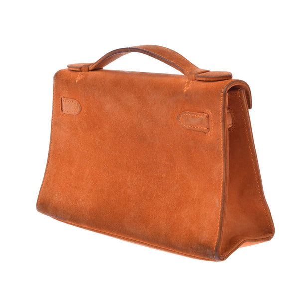 HERMES Hermes Pochette Kelly Orange Gold Bracket □ I engraved (around 2005) Ladies Dobris Handbag B Rank used Ginzo