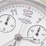 HERMES Hermes Clipper Chrono CL1.910 Men's SS Watch Quartz White Dial A Rank used Ginzo