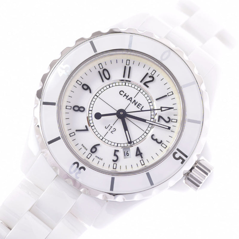 CHANEL Chanel J12 33mm H0968 Boys White Ceramic/SS Watch Quartz White Dial A Rank Used Ginzo