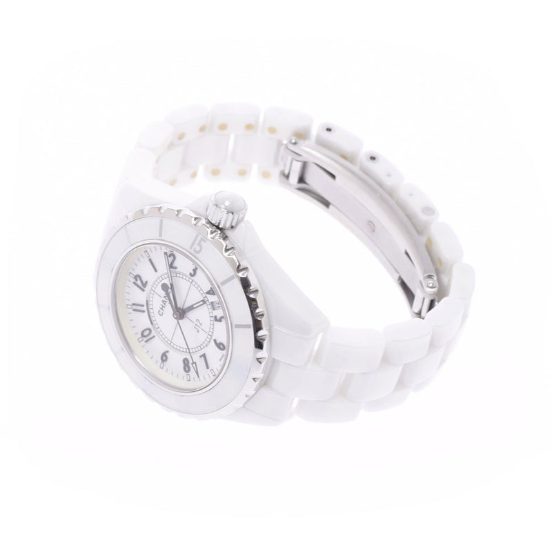 CHANEL Chanel J12 33mm H0968 Boys White Ceramic/SS Watch Quartz White Dial A Rank Used Ginzo