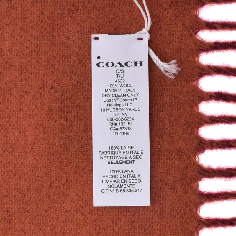 Coach coach carriage pattern oversized large size outlet cherry 4622 Unisex wool 100 % muffler unused Ginzo
