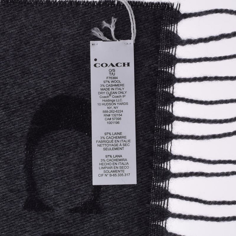 Coach Coach Signature Pattern Over -size Outlet Black 76384 Unisex wool 97 %/cashmere 3 % muffler unused Ginzo