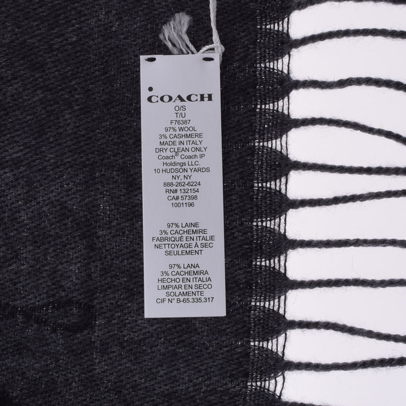 Coach coach carriage pattern oversized large size outlet black 76387 Unisex wool 97 %/cashmere 3 % muffler unused Ginzo