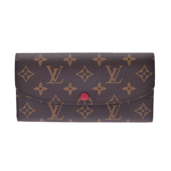 路易威顿路易·维顿（Louis Vuitton），路易威登（Louis Vuitton）会标portofoyille emily fuchsha M60697女usex monogram Canvas Canvas Wallet新Denus Ginzo