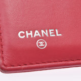 CHANEL Chanel Coco Mark Compact Wallet Pink Ladies Caviar Skin Three Fold Wallet B Rank Used Ginzo