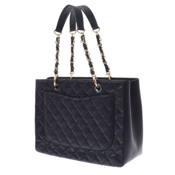 CHANEL Chanel Matrasse GST Tote Black Gold Bracket Ladies Cabiaskin Tote Bag A Rank used Ginzo