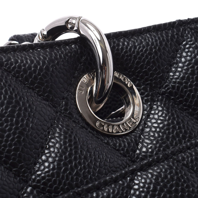 CHANEL Chanel Matrasse GST Tote Black Silver Bracket Ladies Caviar Skin Tote Bag A Rank used Ginzo