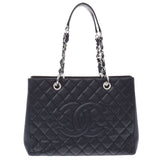 CHANEL Chanel Matrasse GST Tote Black Silver Bracket Ladies Caviar Skin Tote Bag A Rank used Ginzo