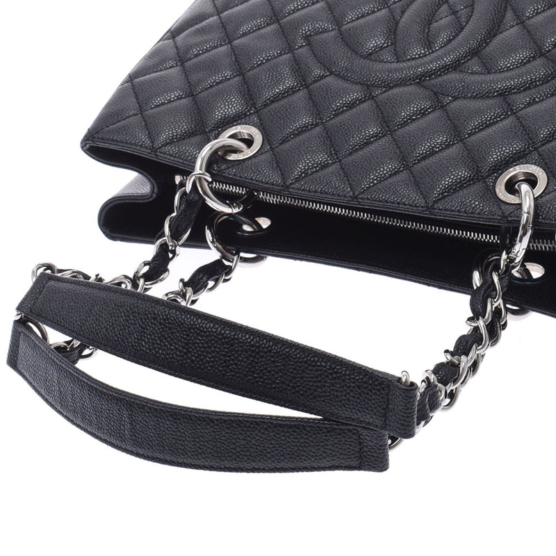 CHANEL Chanel Matrasse GST Tote Black Silver Bracket Ladies Caviar Skin Tote Bag A Rank used Ginzo