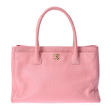 CHANEL Chanel Executive Tote 2WAY Pink Gold Bracket Ladies Soft Caviar Skin Tote Bag AB Rank Used Ginzo