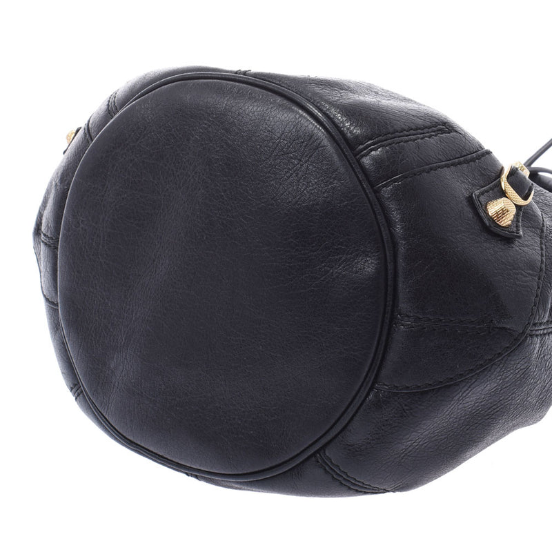 BALENCIAGA Balenciaga Zopom Pom 2WAY Shoulder Bag Black 285439 Ladies Calf Handbag AB Rank Used Ginzo