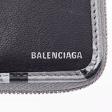 BALENCIAGA Balenciaga Compact Zip Silver 551933 Unisex Calf Bi -fold Wallet AB Rank Used Ginzo