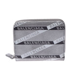 BALENCIAGA Balenciaga Compact Zip Silver 551933 Unisex Calf Bi -fold Wallet AB Rank Used Ginzo