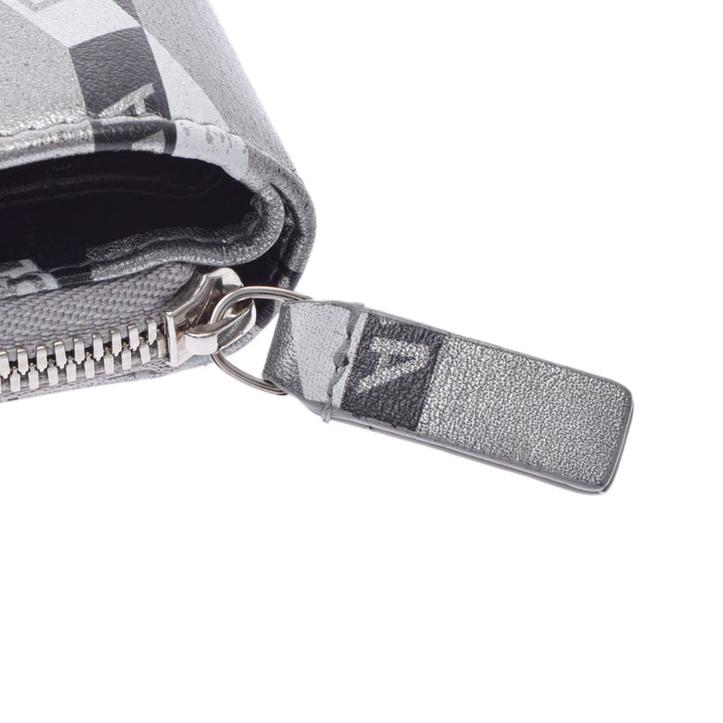 BALENCIAGA Balenciaga Compact Zip Silver 551933 Unisex Calf Bi -fold Wallet AB Rank Used Ginzo