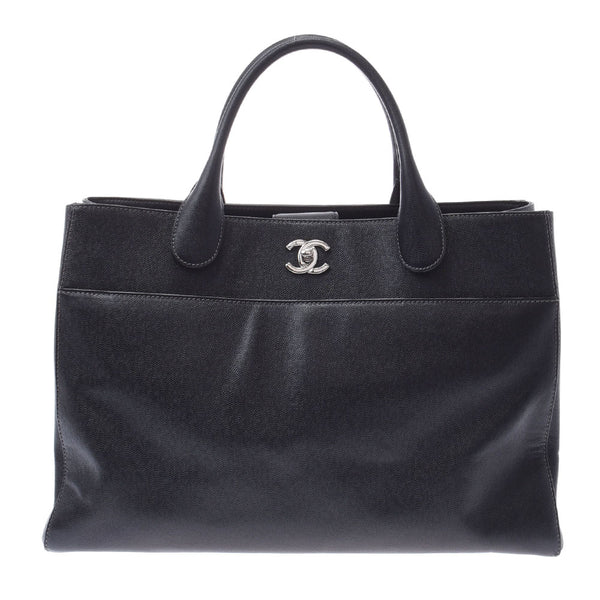 CHANEL Chanel Executive Tote 2WAY Black Silver Bracket Ladies Caviar Skin Tote Bag A Rank used Ginzo